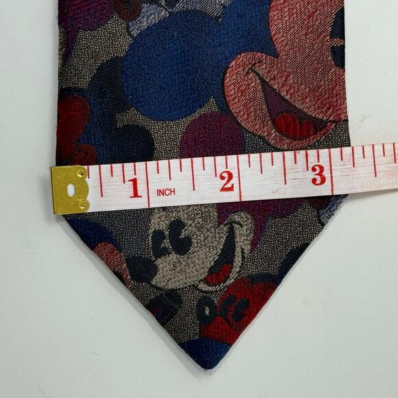 Men's Balancine Tie Works Disney Mickey Mouse Blue Red Poly Tie - Picture 6 of 7